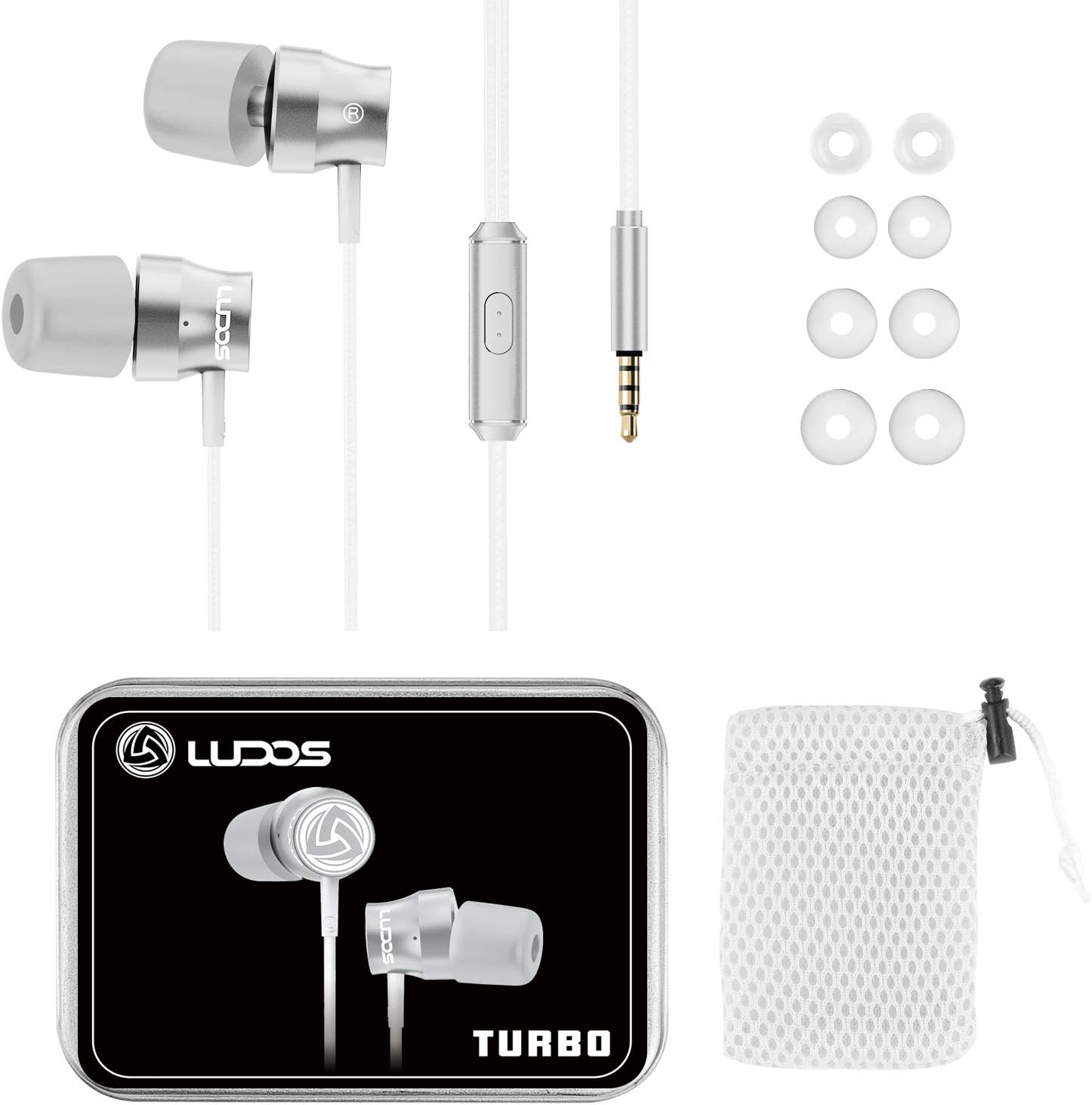 Huawei per Samsung Nuovo Memory Foam LUDOS TURBO Auricolari In-Ear Cuffie  Ergonomiche alla Moda Cuffiette con Microfono Cavo Resistente iPhone Bassi  lencicol Cuffie In-Ear Cuffie