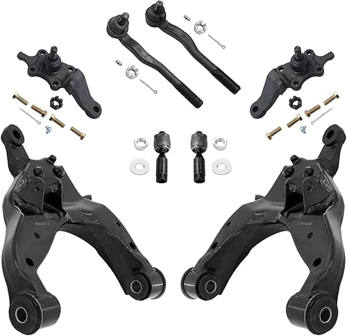 Miniatura 540 de Detroit Axle - Kit de brazos de control de extremo delantero RWD para Dodge Ram 03-06 2500 3500, 2 brazos de control superior con rótula 2 varillas