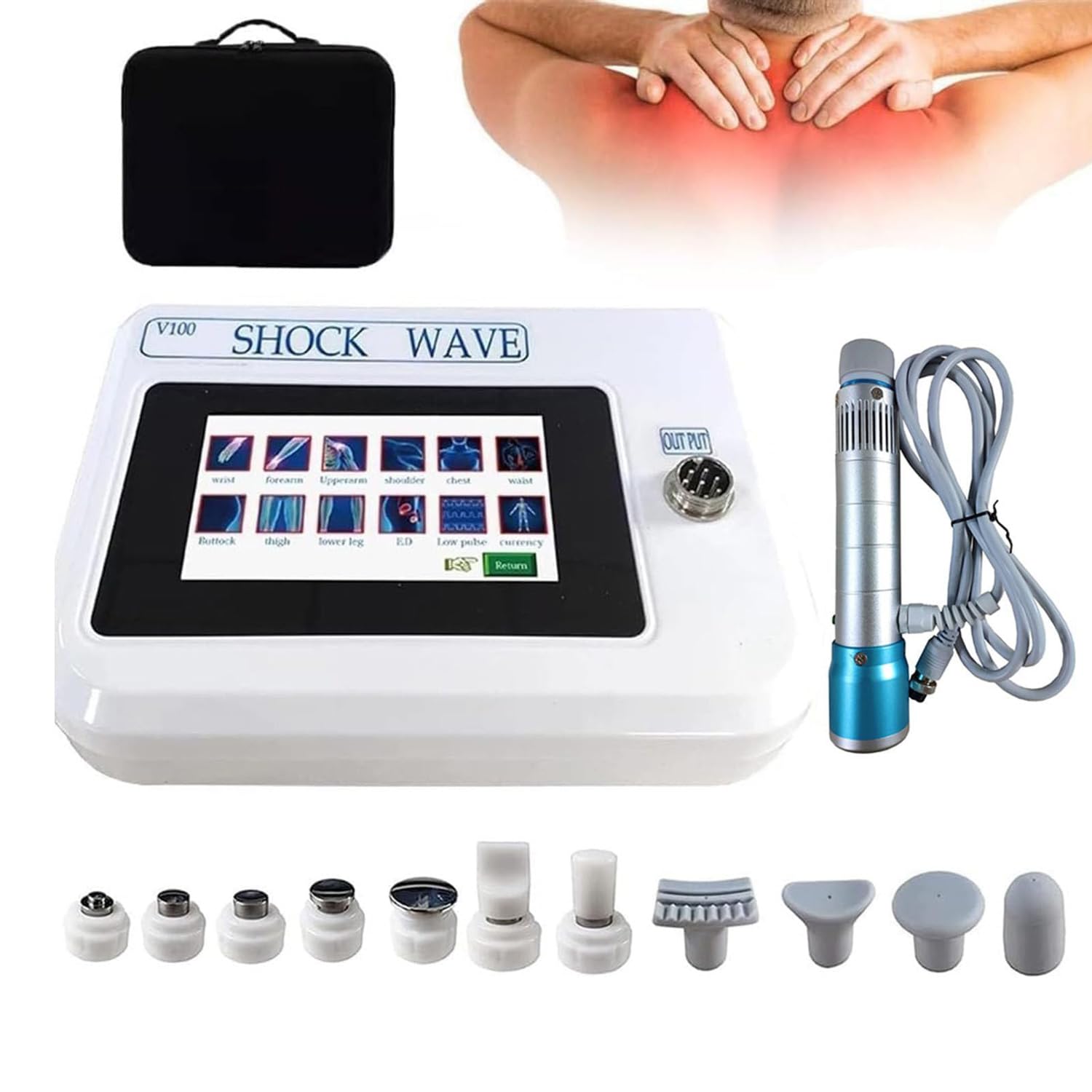 Shockwave Therapy Device for Erectile Dysfunction - Deep Tissue Massager for Pain Relief and Muscle Relaxation, Strengthens Cells