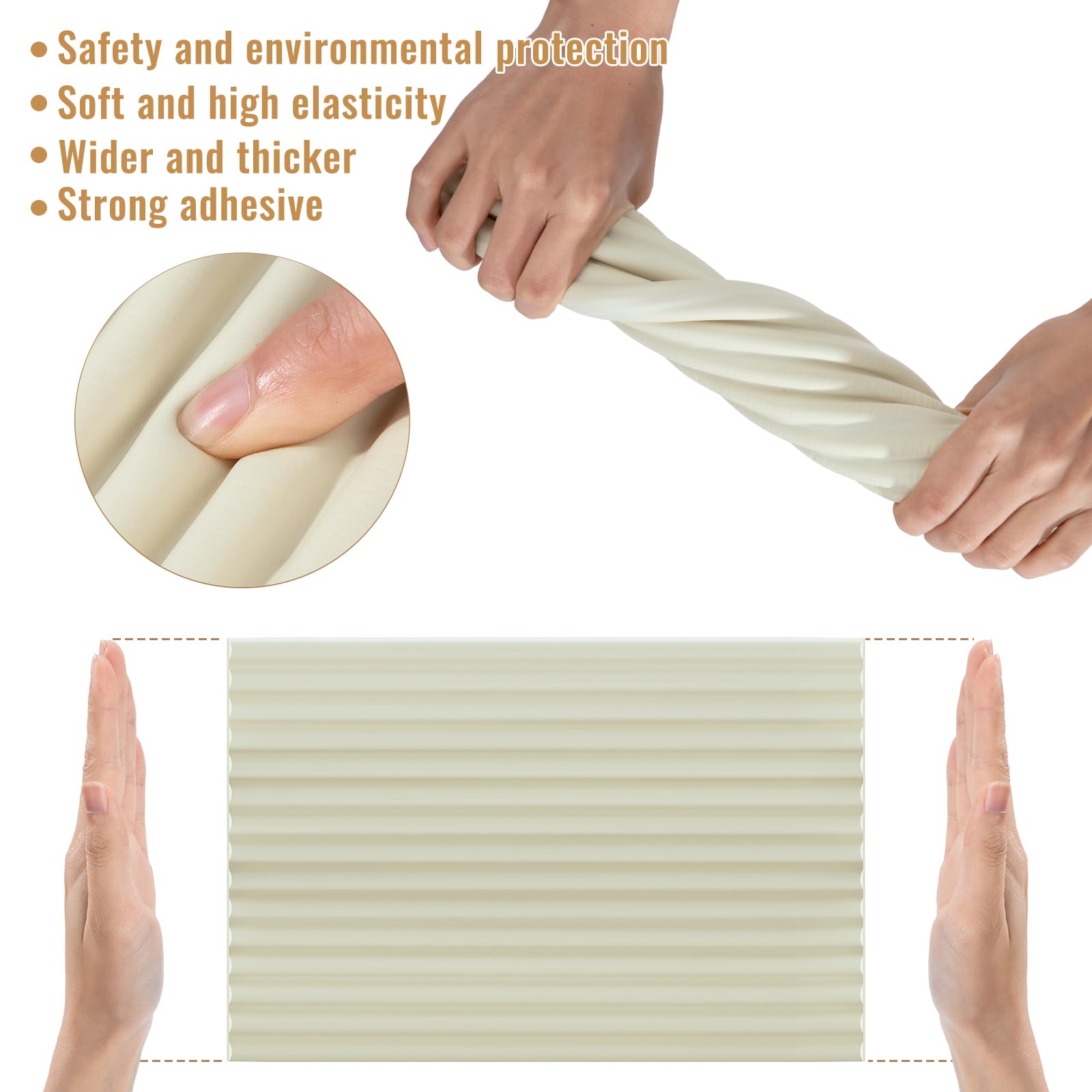 Protector de Bordes Suave Más Ancho 20cm Protector de Esquinas para Bebe Suave Protector de Bordes De Mesa Autoadhesivo Protege a Niños y Ancianos para Mesas, Encimeras, Cómodas Blanco