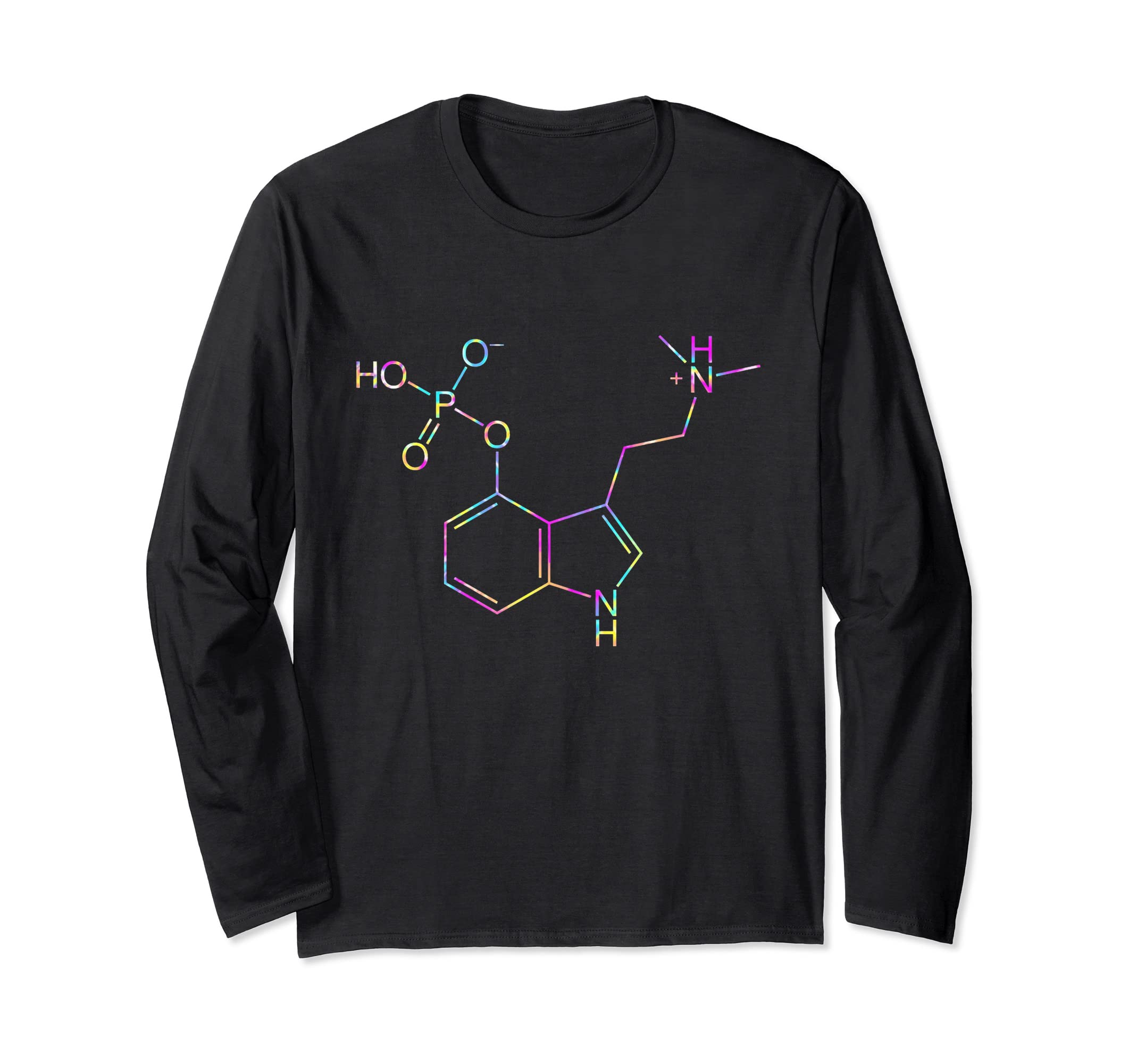 Mushroom lover giftsPsilocybin Molecule, Tie Dye, Mycology, Fungi, Mushrooms Long Sleeve T-Shirt