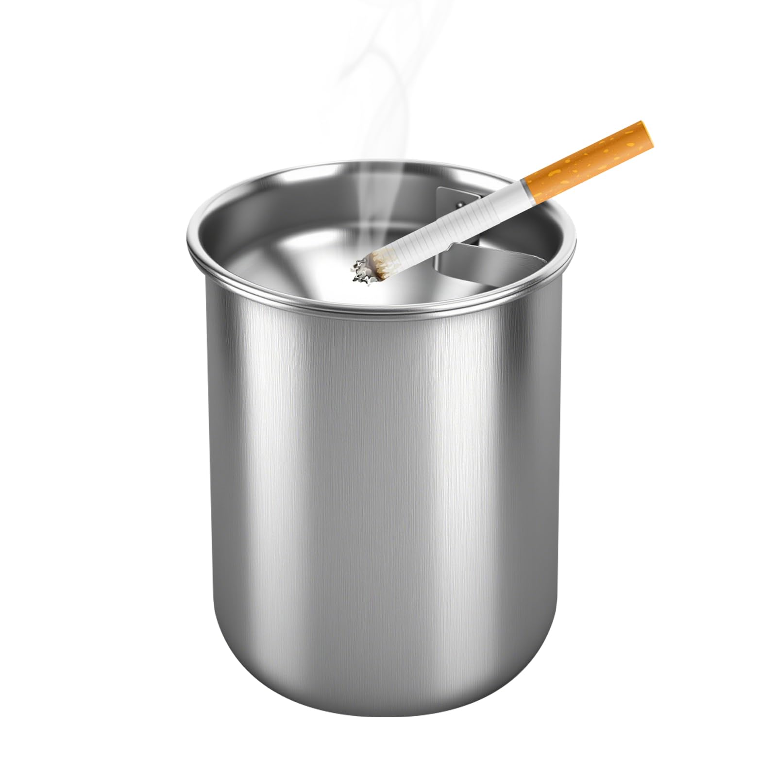 Stainless Steel Ashtray,Windproof Cigarette Ashtray for Indoor or Outdoor Use,Outdoor Ashtrays with Lid,Smokeless Metal Car Ashtrays for Outside,Ash Holder for Smokers,Ash Tray for Home Garden Office