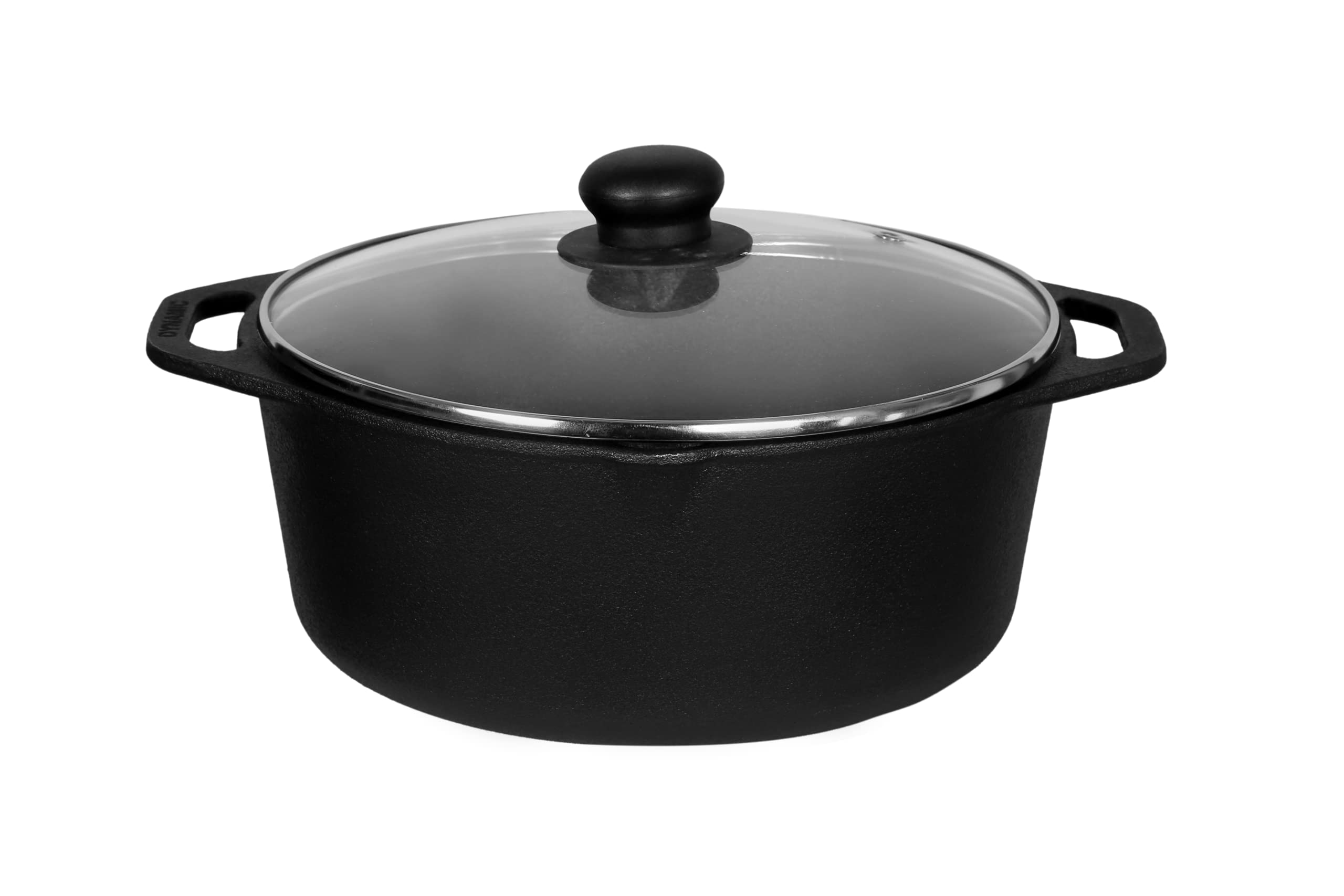 Dynamic Cookwares Cast Iron Dutch Oven with Lid, 10 Inch Even Matte Finish Pre-Seasoned.