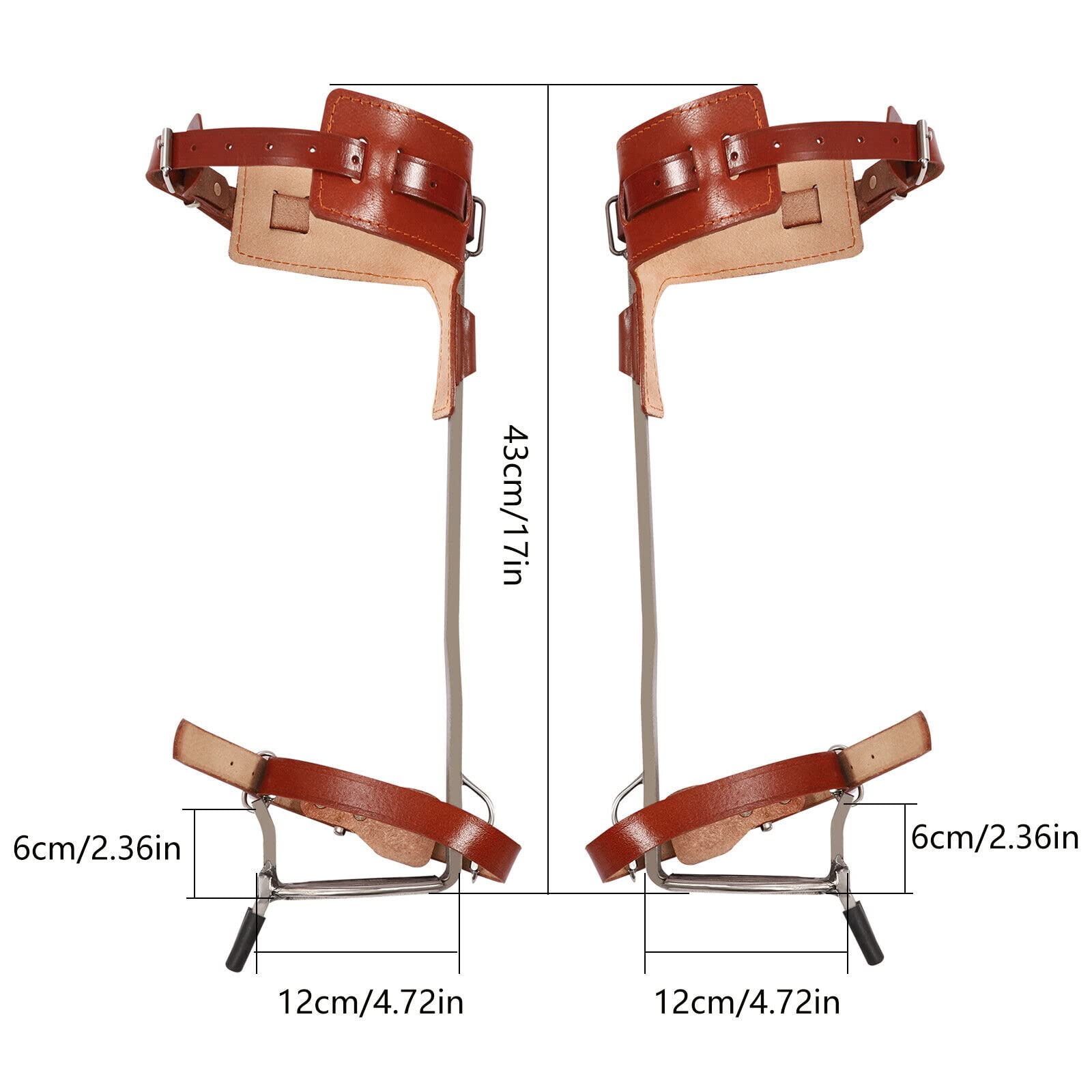RIAHNEAH Tree Climbing Gear, Steel Hunting Tree Climbing Spikes, Height Adjustable Non-Slip Footrest Climbing Spikes, Outdoor Tree Climbing Enthusiasts of Equipment, Can Bear a Weight of 100kg