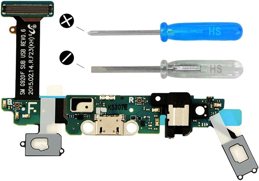 MMOBIEL Dock Connector for Samsung Galaxy S6 G920F EU Charging Port Micro USB flexcable adhesive underside incl 2x screwdriver for installation