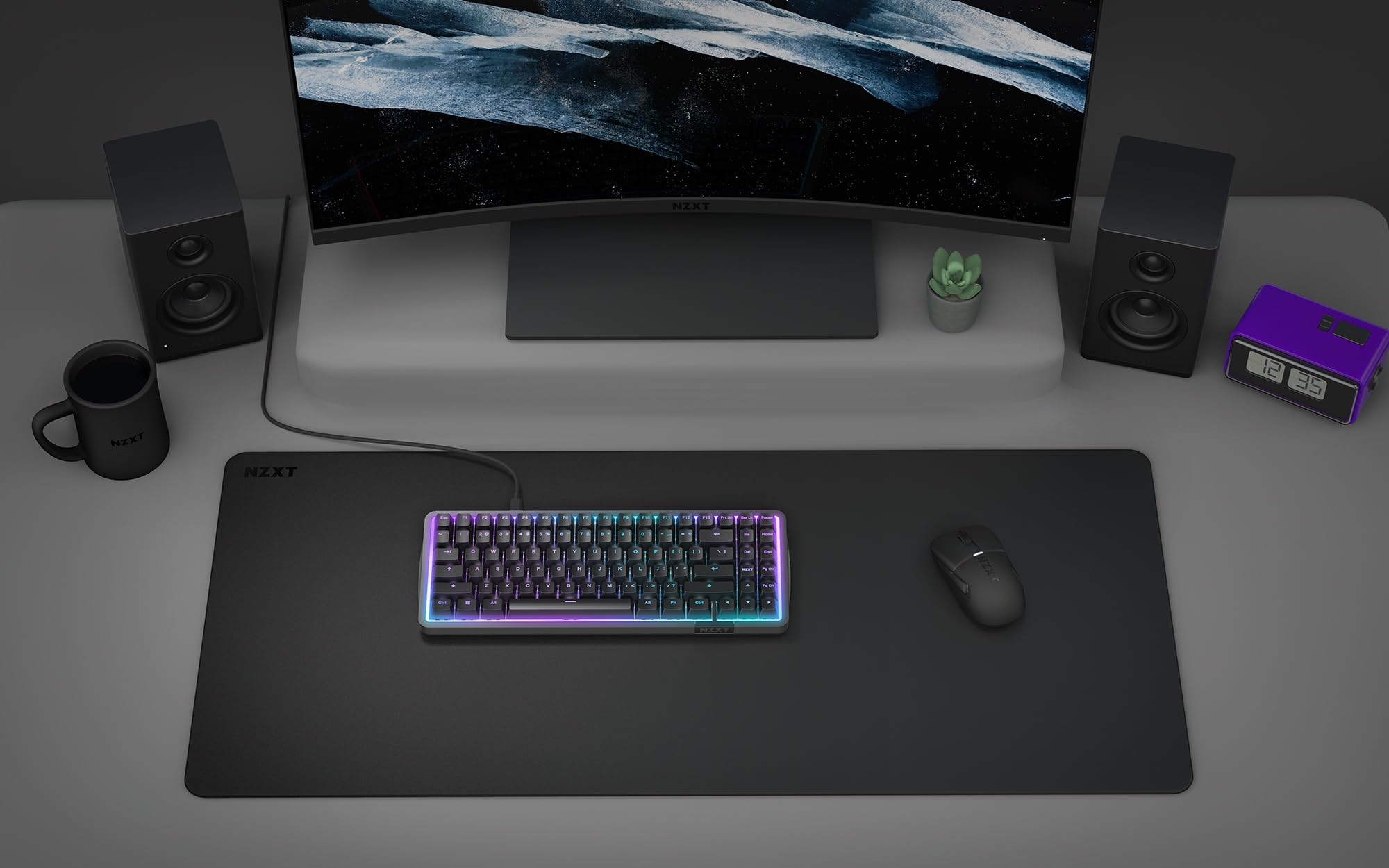 NZXT Zone – Tapis de Souris Gaming XXL – Surface en Tissu Micro-tissé – Vitesse et contrôle équilibrés pour Tous Les Styles de Jeu – Base Anti-dérapante, Bords renforcés – Noir