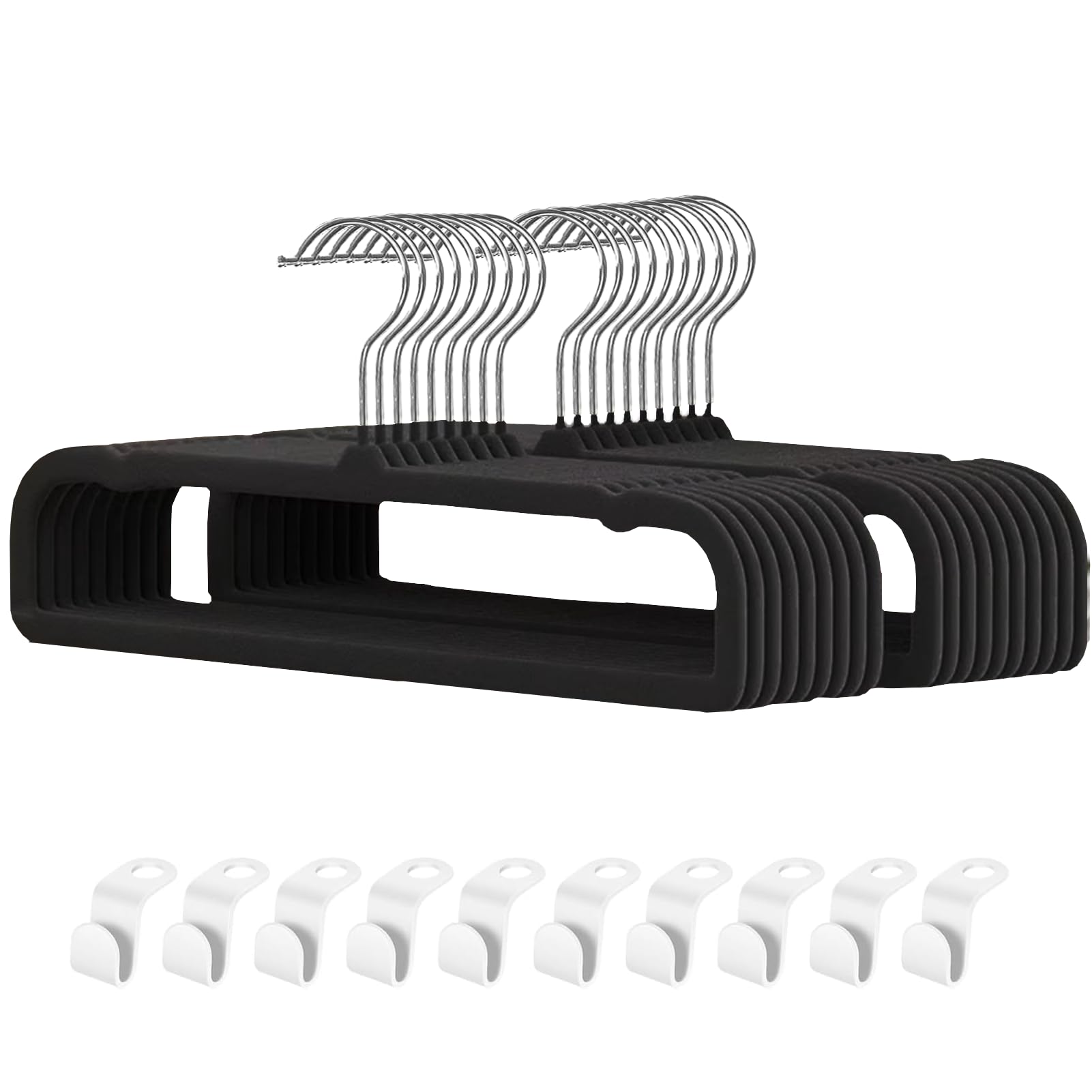 Swivel Hook Hangers 20-Pack Velvet Pants Hangers With Non-Slip Design -  Space Saving Closet Organizers For Jeans & Clothing Velvet Pant Hangers