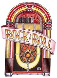 Beistle Juke Box Cutout – Retro Rock and Roll Jukebox Wall Decoration for 50s Theme Parties Music Events Diner Decorations Sock Hop Celebrations and Vintage Decade Decor, Double-Sided Cardstock, 3 Ft