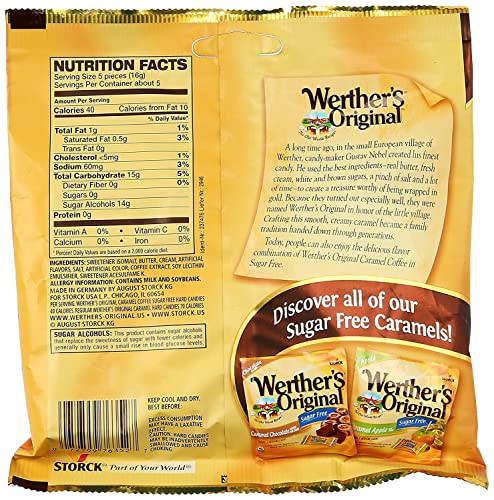 image for Werther's Original Sugar Free Caramel Coffee Hard Candy - Individually