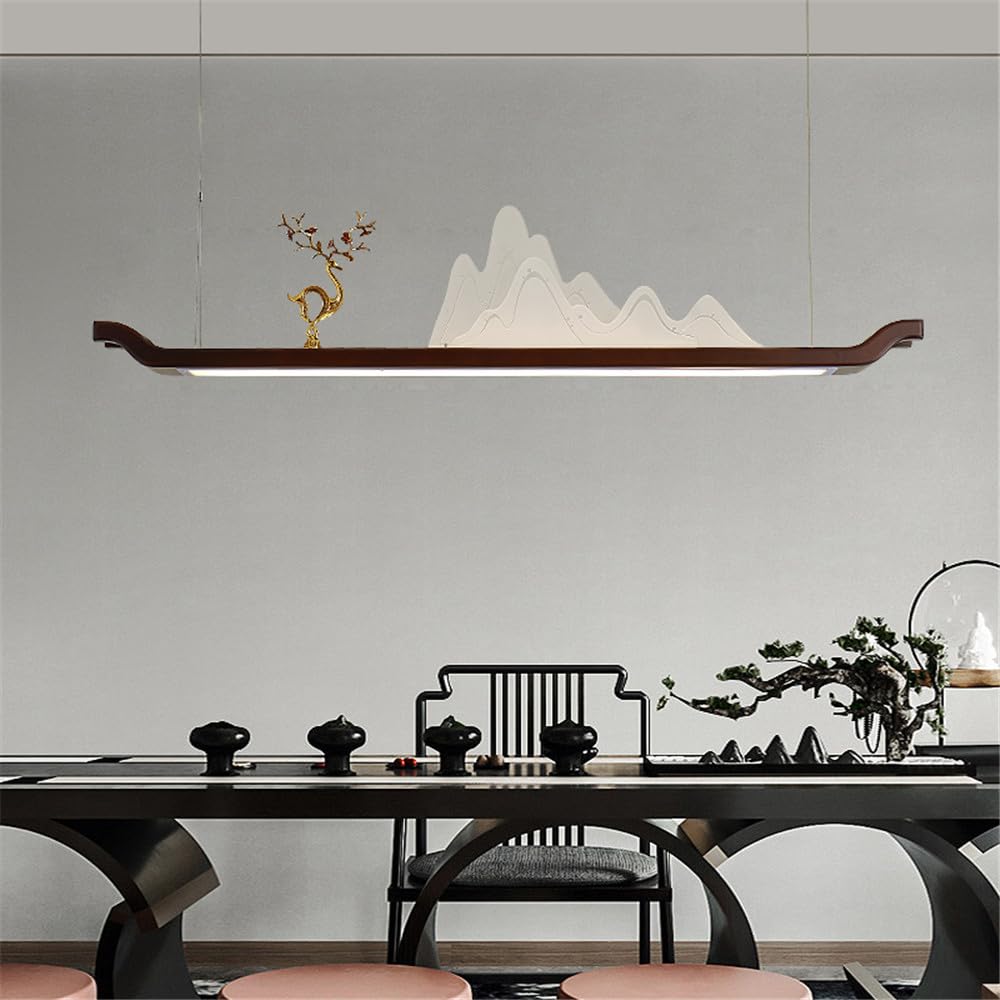 HXYSXHJUO Contemporary Restaurant Pendant Lamp LED Chinese Style Retro Creativity Bar Counter Living Room Bedroom Study Hotel Teahouse Chandelier (Style 17 L120CM)
