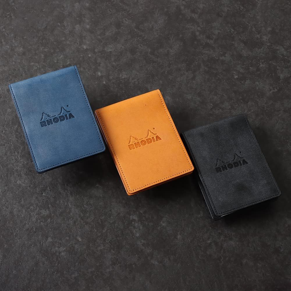 Rhodia cf11ogz01-or Mini 3-Hole Personal Organizer, Organizer, 4.3 x 3.1 inches (11 x 8 cm), Ring Diameter 0.4 inches (11 mm), Cowhide Leather, Chic Orange
