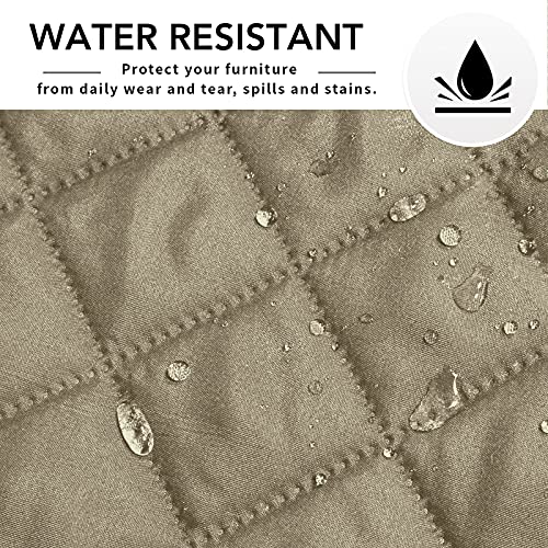 Image of Easy-Going polyester Sofa Slipcover L Shape Sofa Cover Sectional Couch Cover Chaise Lounge Slip Cover Reversible Sofa Cover Furniture Protector Cover for Pets Kids Children Dog Cat(Large,Beige /Beige)