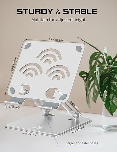 Miniatura 5 de Soporte para tableta, soporte ajustable para tablet para escritorio, soporte portátil de aluminio premium para iPads, Kindle, Switch y teléfonos