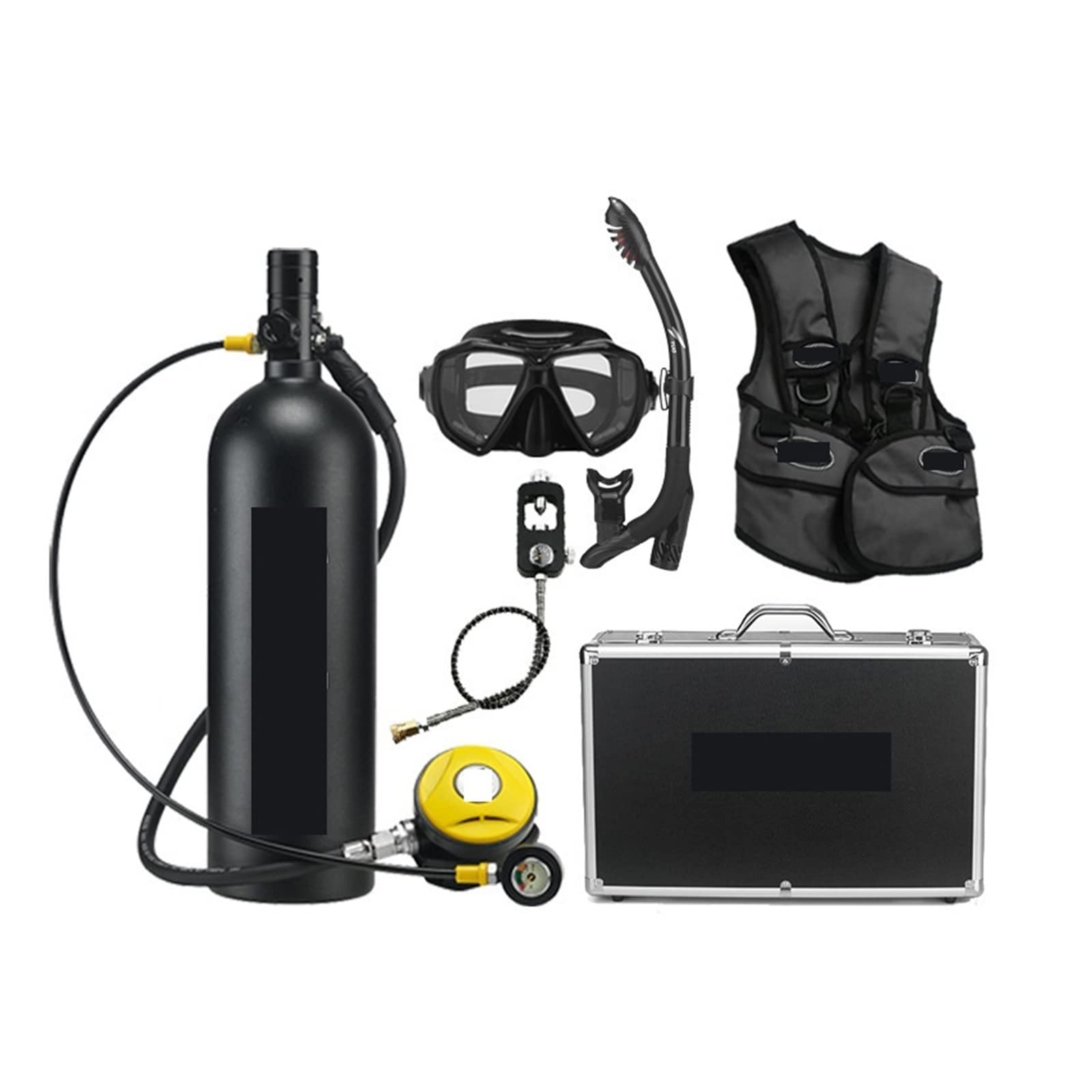 Portable Dive Cylinder, Outdoor Diving Respirator 2L Adult Swimming Oxygen Cylinder Leisure and Entertainment(Nero,D)
