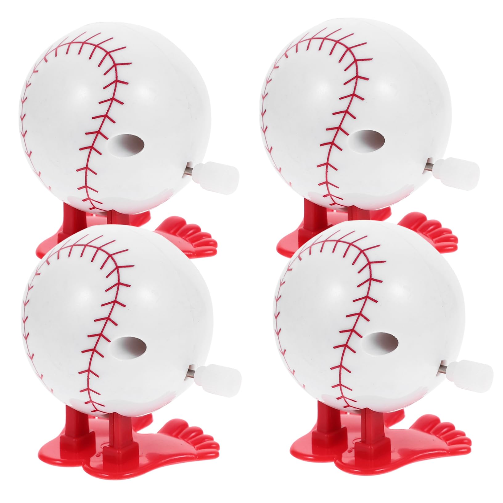 Toddmomy 4Pcs Adorable Wind Up Sports Balls Wear Resistant Clockwork Jumping for Festivals Parties Classroom Rewards Battery Fun with Safe Smooth Edges