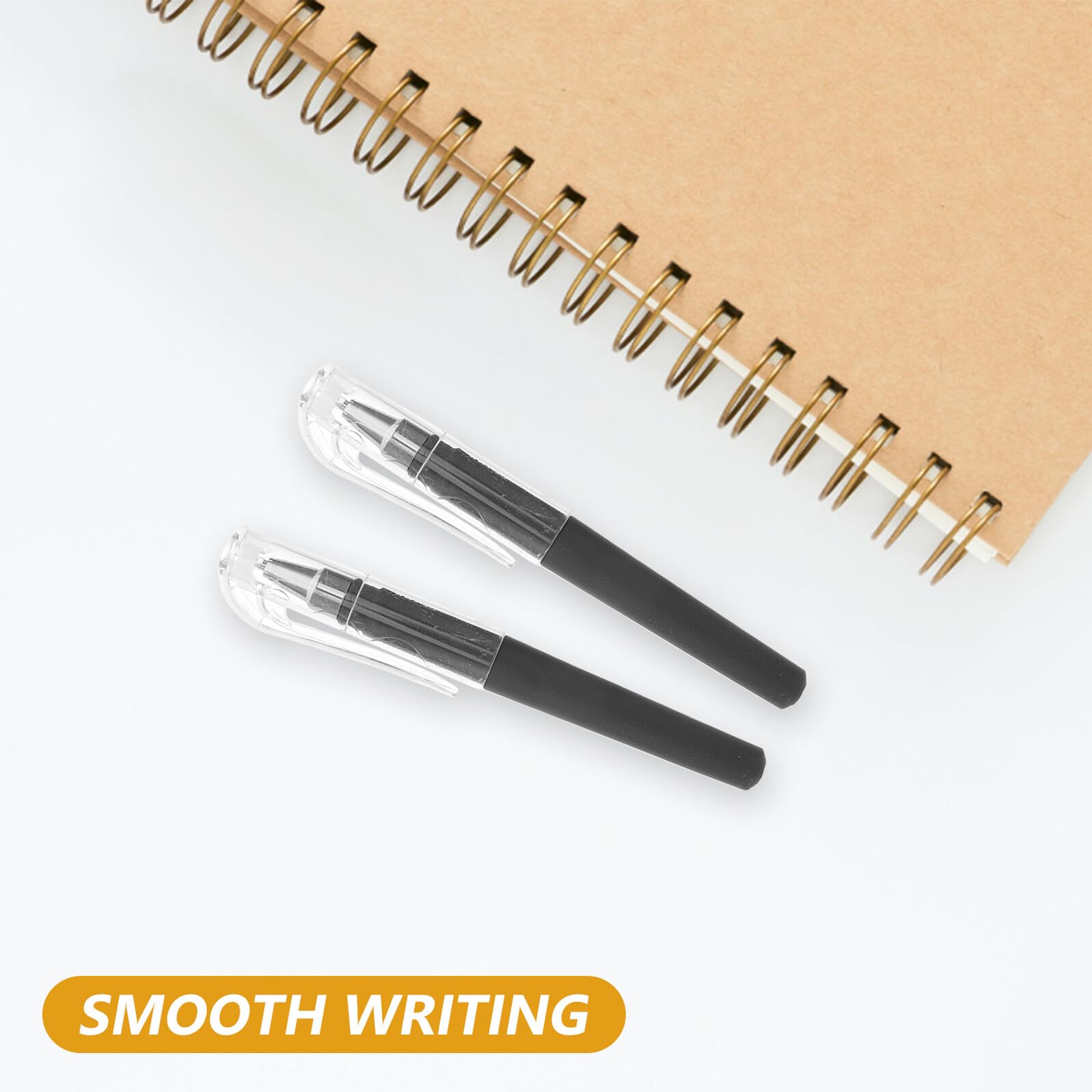 NUOBESTY 50 Pezzi Penna a Sfera Mini Nera Inchiostro Gel, Design Semplice e Portatile, Impugnatura Confortevole e Scrittura Scorrevole per Scuola e Diario
