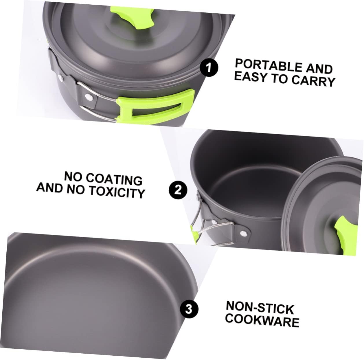 1set Portable Camping Cookware Set Utensils for People Lightweight and Outdoor Cooking Gear for Hiking Picnics and Camping