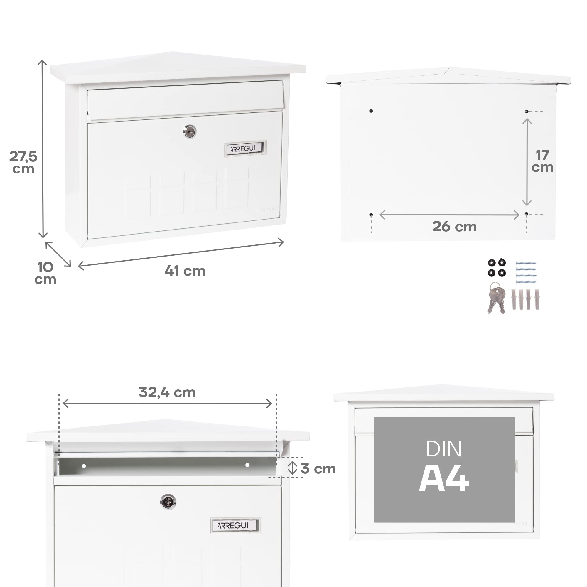 ARREGUI Deco E5707 Brievenbus van Roestvrij Staal | Formaat M (DIN A4 Post) | Horizontale en Smalle Wandbrievenbus voor Buiten | Brievenbus voor Buiten met Naamplaatje en Valklep | RVS ARREGUI Deco E5707 Brievenbus van Roestvrij Staal | Formaat M (DIN A4 Post) | Horizontale en Smalle Wandbrievenbus voor Buiten | Brievenbus voor Buiten met Naamplaatje en Valklep | RVS