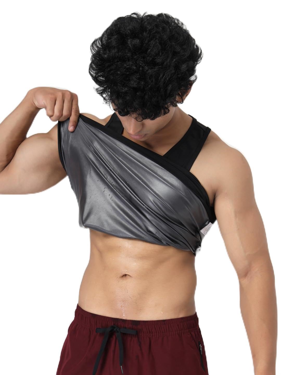 Invincible Men's Light Weight Sauna Vest Fat Burn Sweat Vest for Men Weight Loss Body Shaper and Slimming Shapewear for Workout and Gym-picture-23