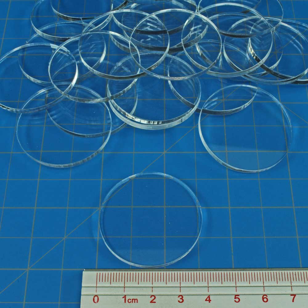 LITKO Bases miniatures transparentes de 3 mm, circulaires de 40 mm (25)