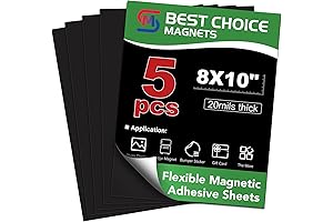 5P Thick Magnetic Sheet: 8" x 10" Adhesive Magnetic Sheet for Versatile Use