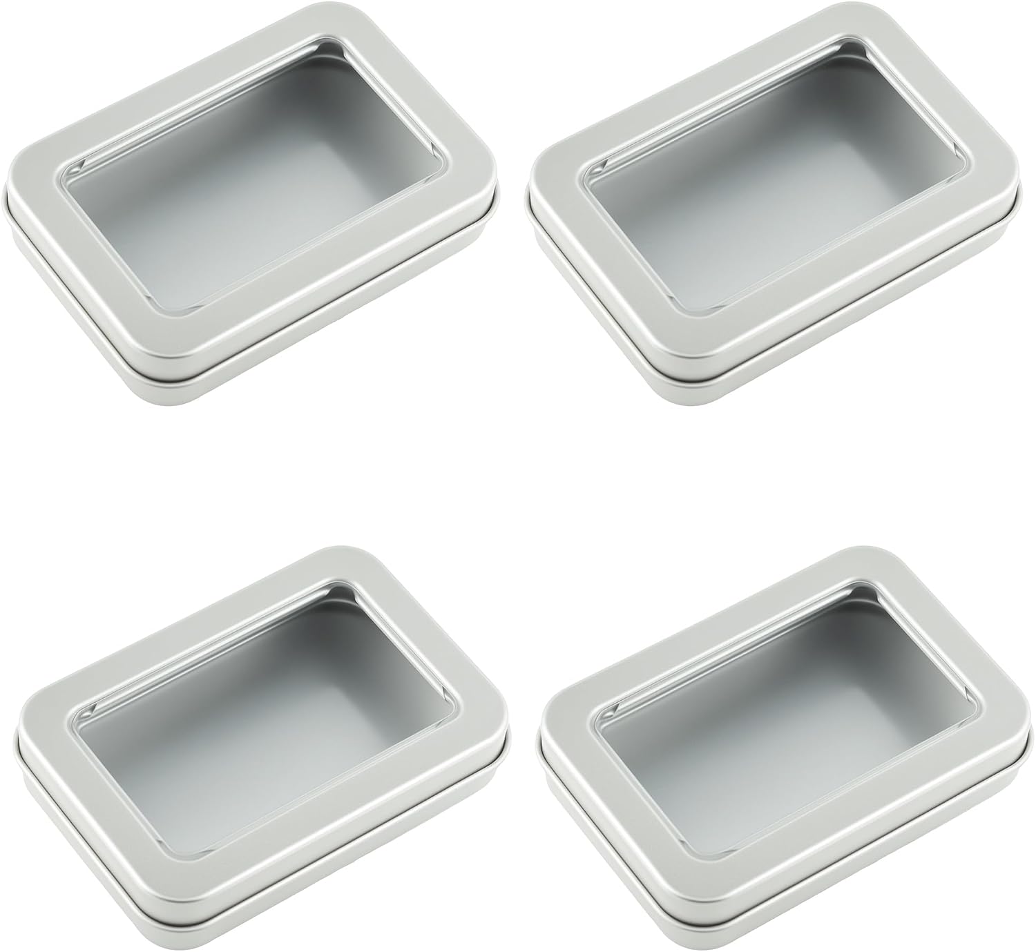 4Pcs Cotton Swab Holder for Travel, Portable Refillable Dental Floss Case Container, Small Floss Picks Box with Transparent Lid for Sewing,Crafts, Storage(Black)
