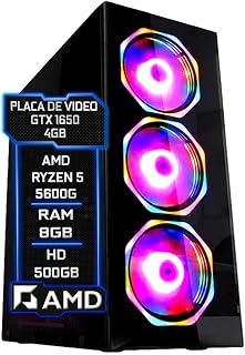 PC Gamer Blue PC AMD Ryzen 5 5600G 3.9Ghz 8GB DDR4 GTX 1650 4GB HD 500GB - Fonte 500w