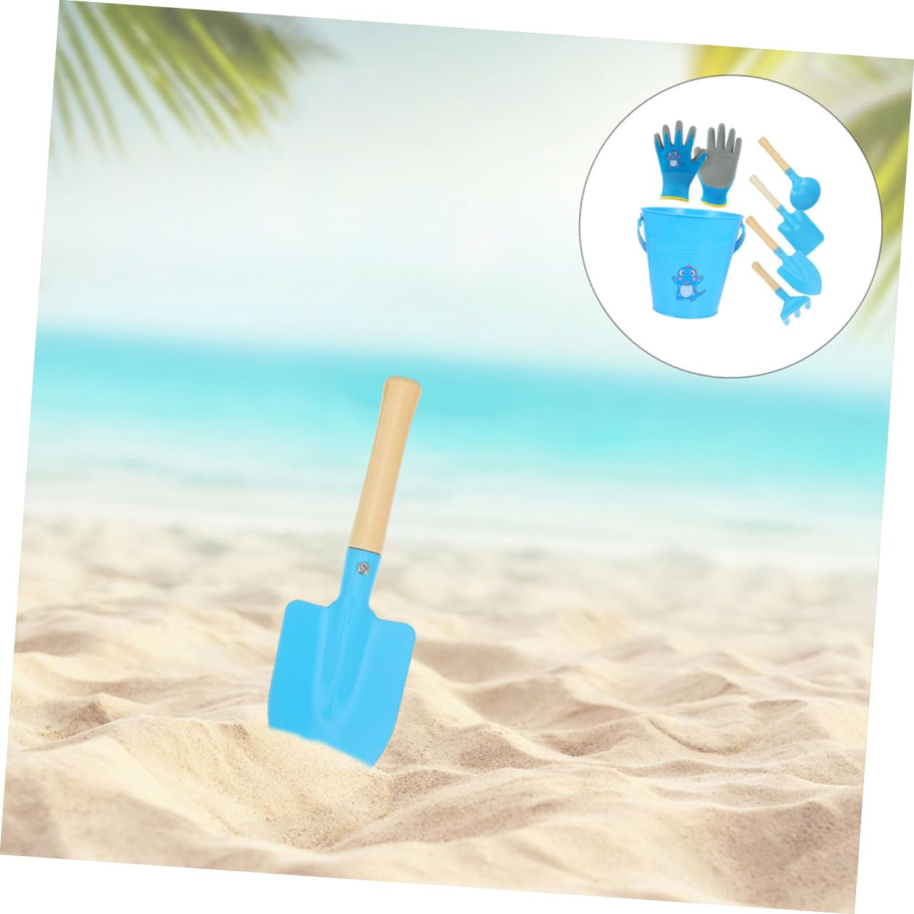 Secchiello e Paletta da Spiaggia per Bambini Ferro Legno | Atmosfera Estiva, Giochi Spiaggia, Giocattoli da Spiaggia, Kit di Giocattoli da Spiaggia, Giochi Anni Ragazzo Ragazza