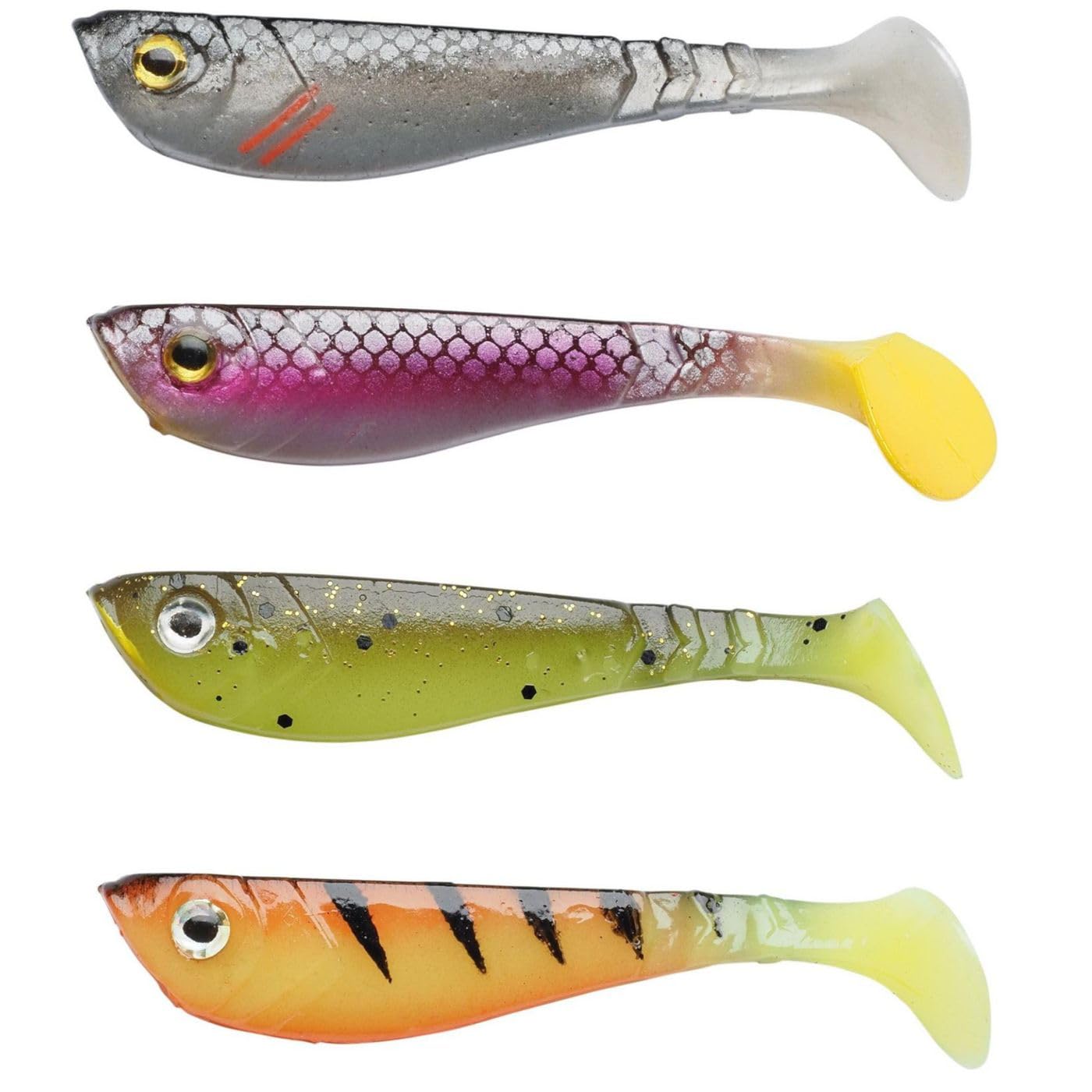Berkley Pulse Shad przynęta wędkarska z miękkiej gumy i głowa jigowa zestaw haczyków – zestaw składający się z miękkich przynęt z dopasowanymi do ciężaru hakami wędkarskimi na szczupaki, okonie