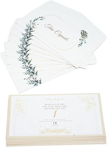 SoClaay Tarjetas de mensaje de cápsula de tiempo para baby shower o primer cumpleaños, tarjetas de diseño especial para contenedor de cápsula de