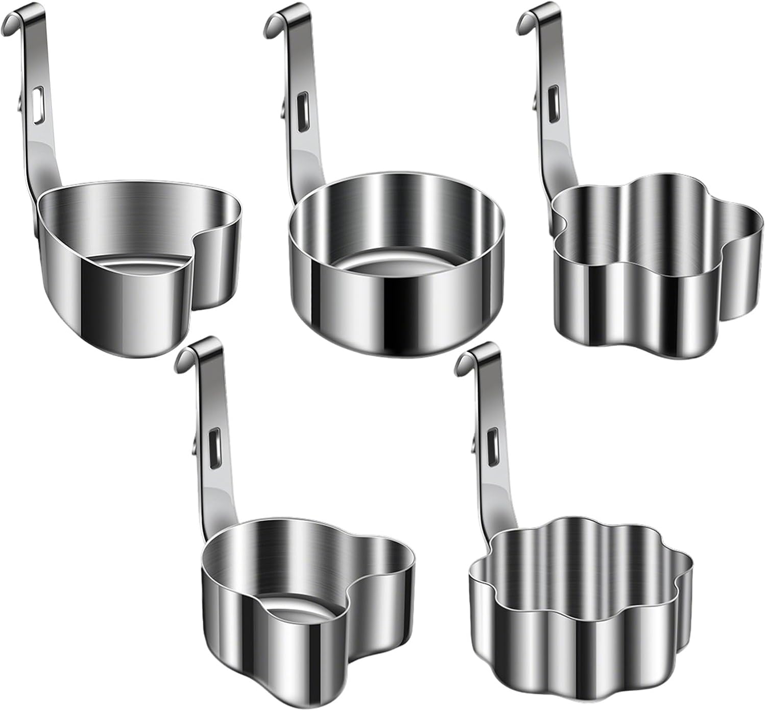 Egg Ring - Egg Mold | Crumpet Rings Pancake Mold | Frying Egg Mcmuffin Maker Ring | 5 Pieces Stainless Steel Breakfast Cooking Gadgets For Omelette Pancake Burger Flapjack English Muffins Crumpet Sand