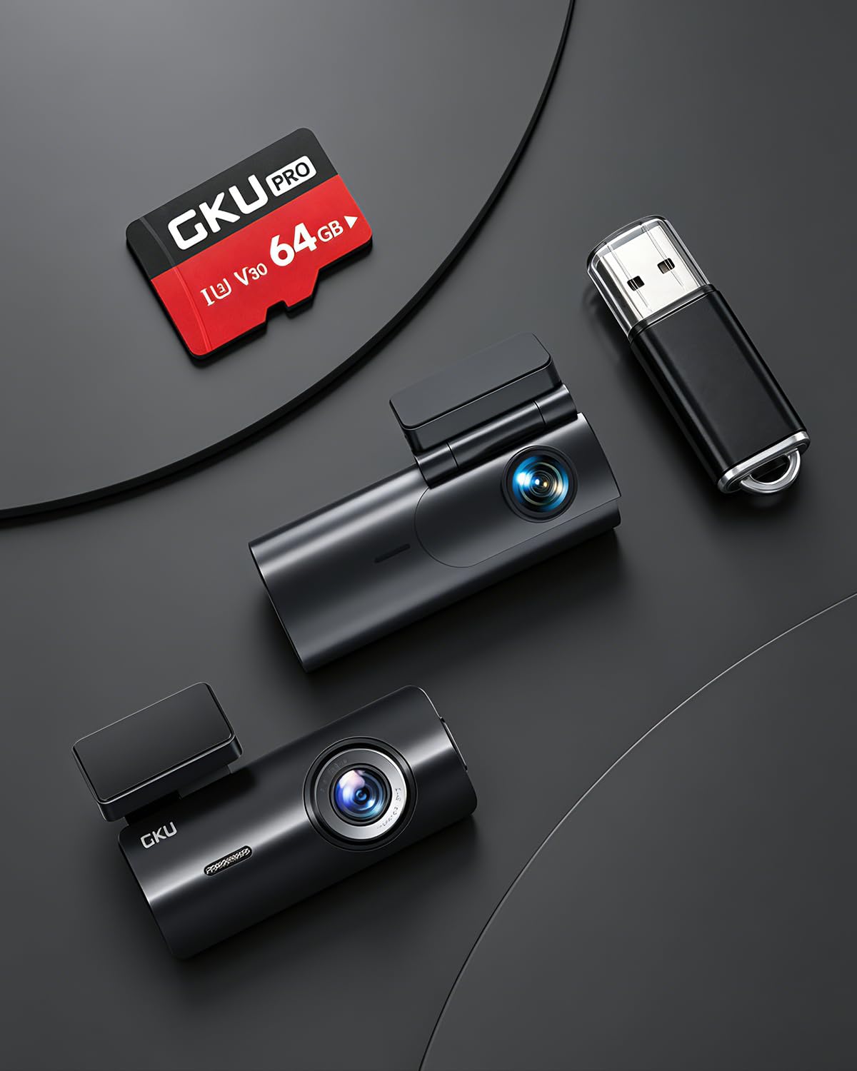 GKU Carte SD 64 Go pour caméras embarquées, U3, V30, 4K UHD, vitesse de transfert jusqu'à 100 Mo/s
