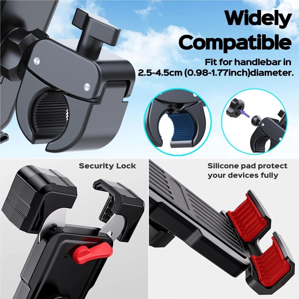 Supporto Telefono Per Moto Doppio Smorzatore Vibrazioni Aggiornamento Per Clip Per Manubrio Accessori Per Ciclismo Per Bici Cellulare
