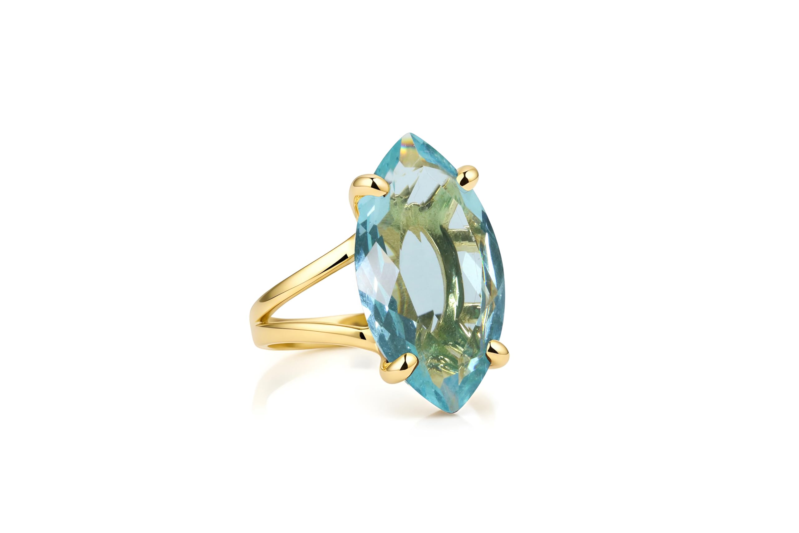 Handwerker Blau Topas Ringe für Frauen - Luxus Geburtsstein Schmuck, Mode Ringe, Alltag Ringe, Aussage Schmuck für Damen - Geschenke für Sie Geburtstag, Verlobung, Graduierung, Muttertag, Weihnachten