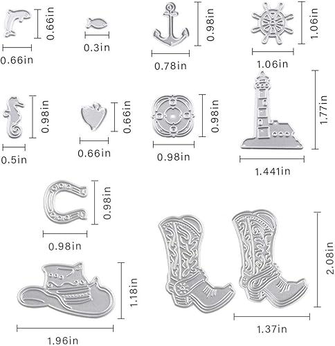 Miniatura 2 de Troqueles de corte de navegación de vaquero para plantillas de metal, herramienta de grabado en relieve, troqueles para hacer tarjetas, álbumes,