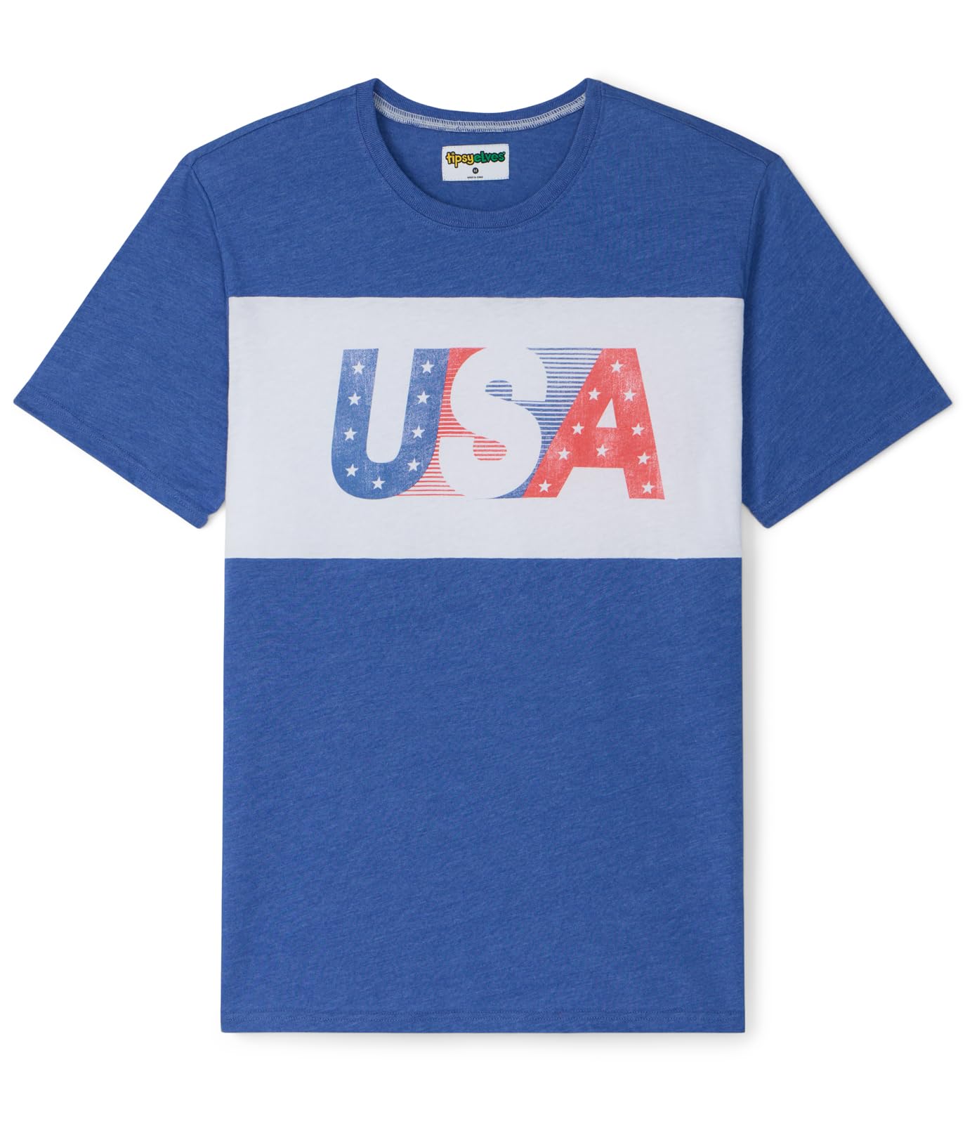 Tipsy Elves Men's Patriotic Graphic Tees for 4th of July - USA American Flag Shirts for Guys
