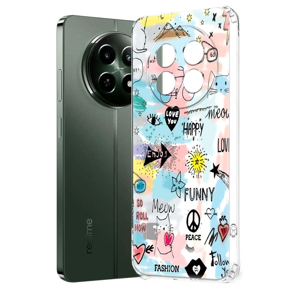 Fashionury Back Cover for Realme 12x 5G Designer | Printed|Transparent |Flexible| Silicon -D0126 (B0D17CH4W4) Amazon Price History, Amazon Price Tracker