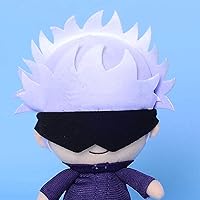 Vista 4 de AMNPOLEN Figura de peluche con parche que se puede abrir, muñeco de peluche de anime Gojo Satoru, llavero de juguete, paquete de bolsas colgantes