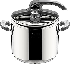 Lagostina Novia Vitamin Lagoeasy'UP Pressure Cooker 7 L in Stainless Steel 18/10 Ø 22 cm, Induction and Gas Pot, Lid with Easy Opening, Including Basket, Ecodose and Recipe Book