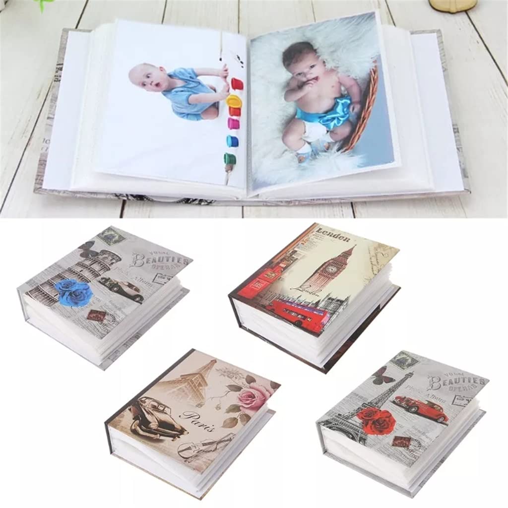 Álbum de Fotos, 100 Fotos, álbum de Fotos con Bolsillos, Libro de Fotos intersticiales, Estuche de Memoria para niños (Plata)