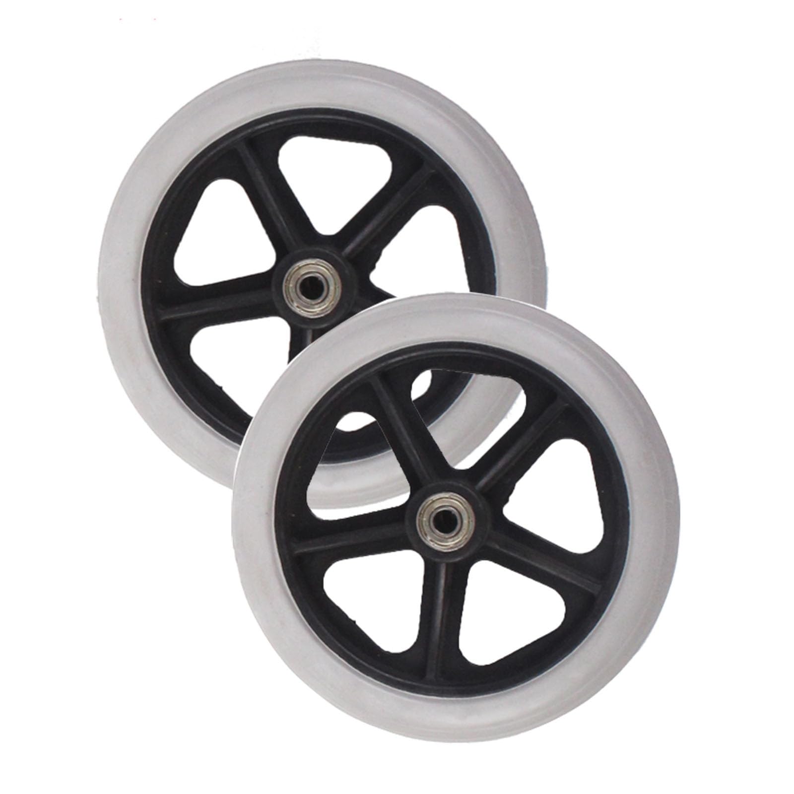 LHX Wheelchair Wheel Accessories Walker Wheel Replacement Wheel 6 Inch/7 Inch/8 Inch Rear Wheel Wear-Resistant and Durable Suitable for Wheelchairs Walkers Rollers Etc(Gris,8 inch)