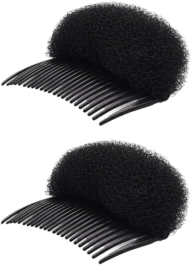 ericotry 2PCS Charming Bump It Up Volume Inserts Hair Decoration Comb Sponge Foam Do Beehive hair styler Insert Tool Hair Comb Hair Stick Bun Maker Tool(Black)