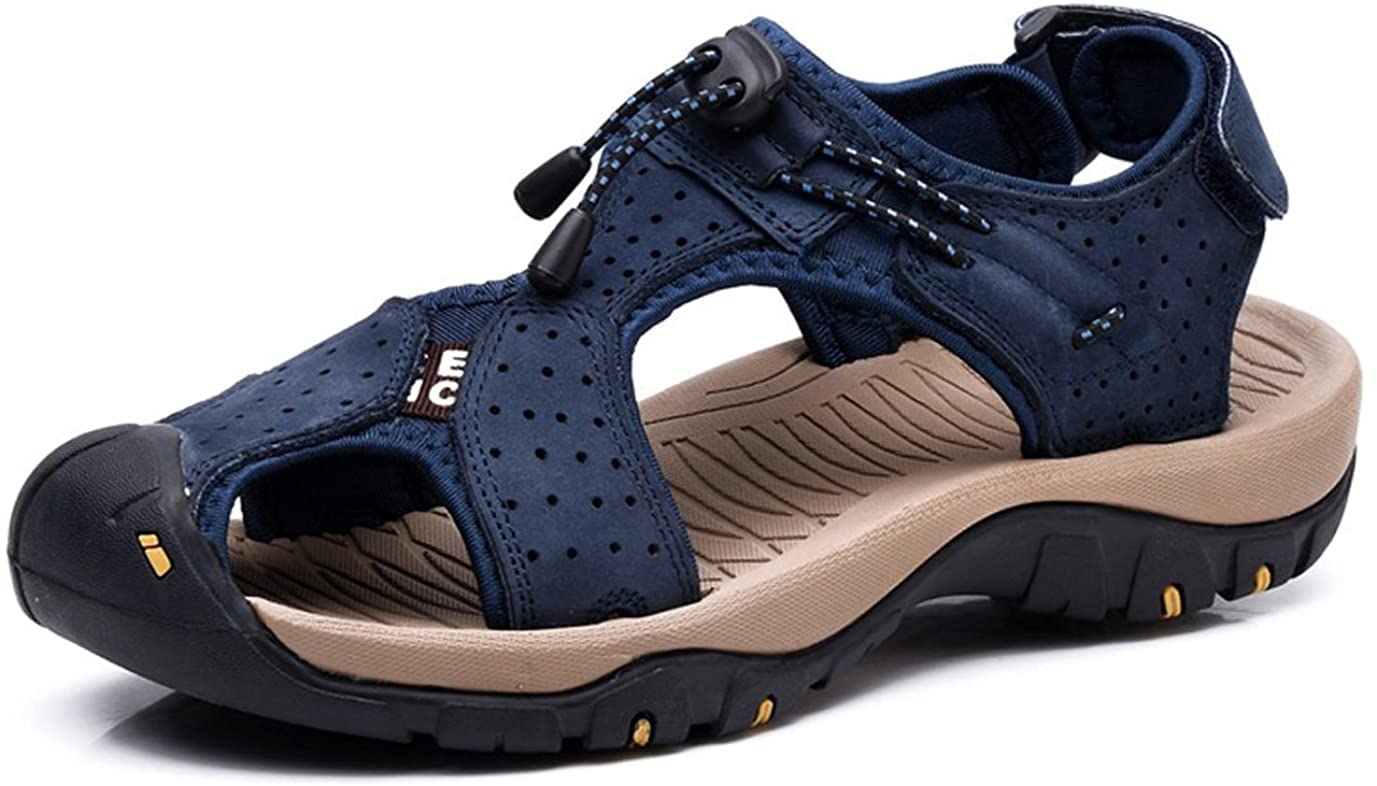 Asifn Sandalias Deportivas Hombres Seguridad Verano Exterior Senderismo Zapatos Trekking Casual Zapatos de Cuero Sandalias de Playa