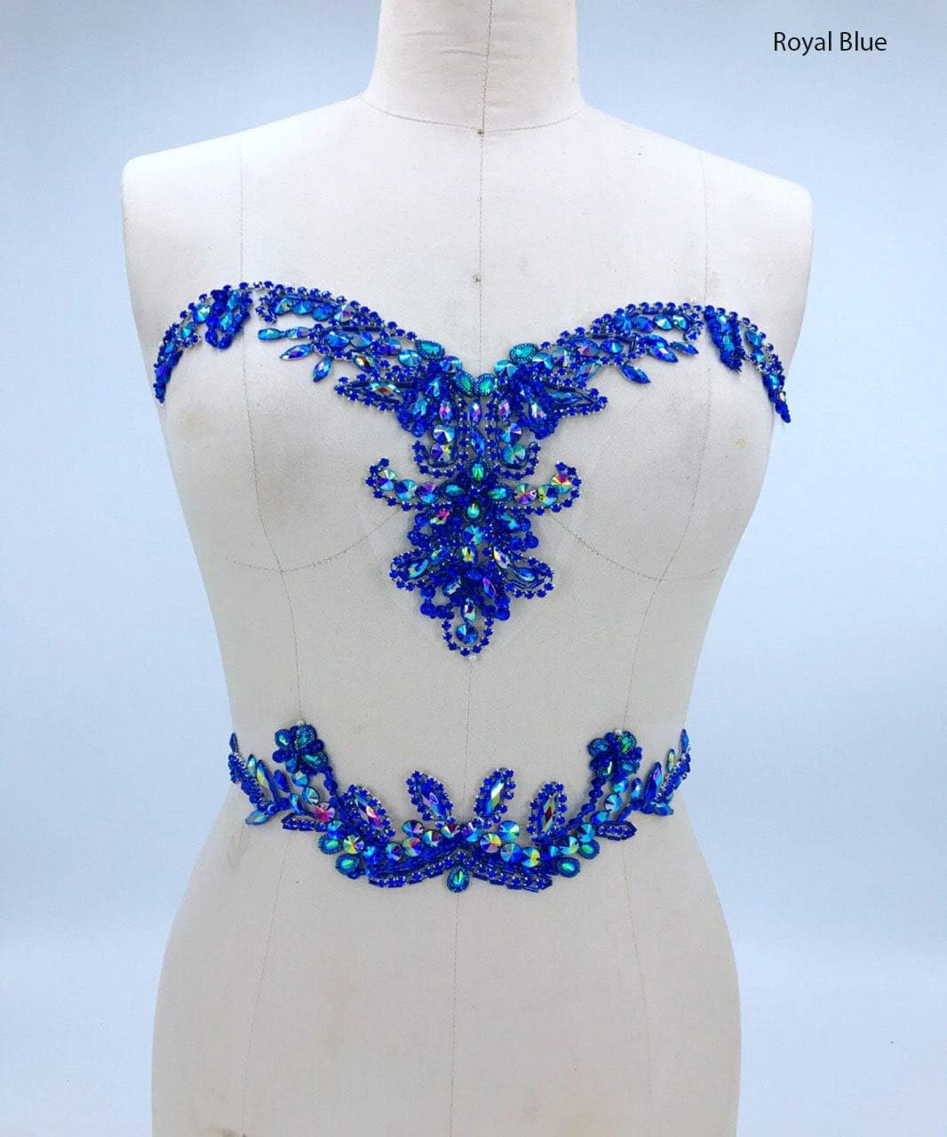 Rhinestone Applique with Crystal Trim 3D lace Patches Great