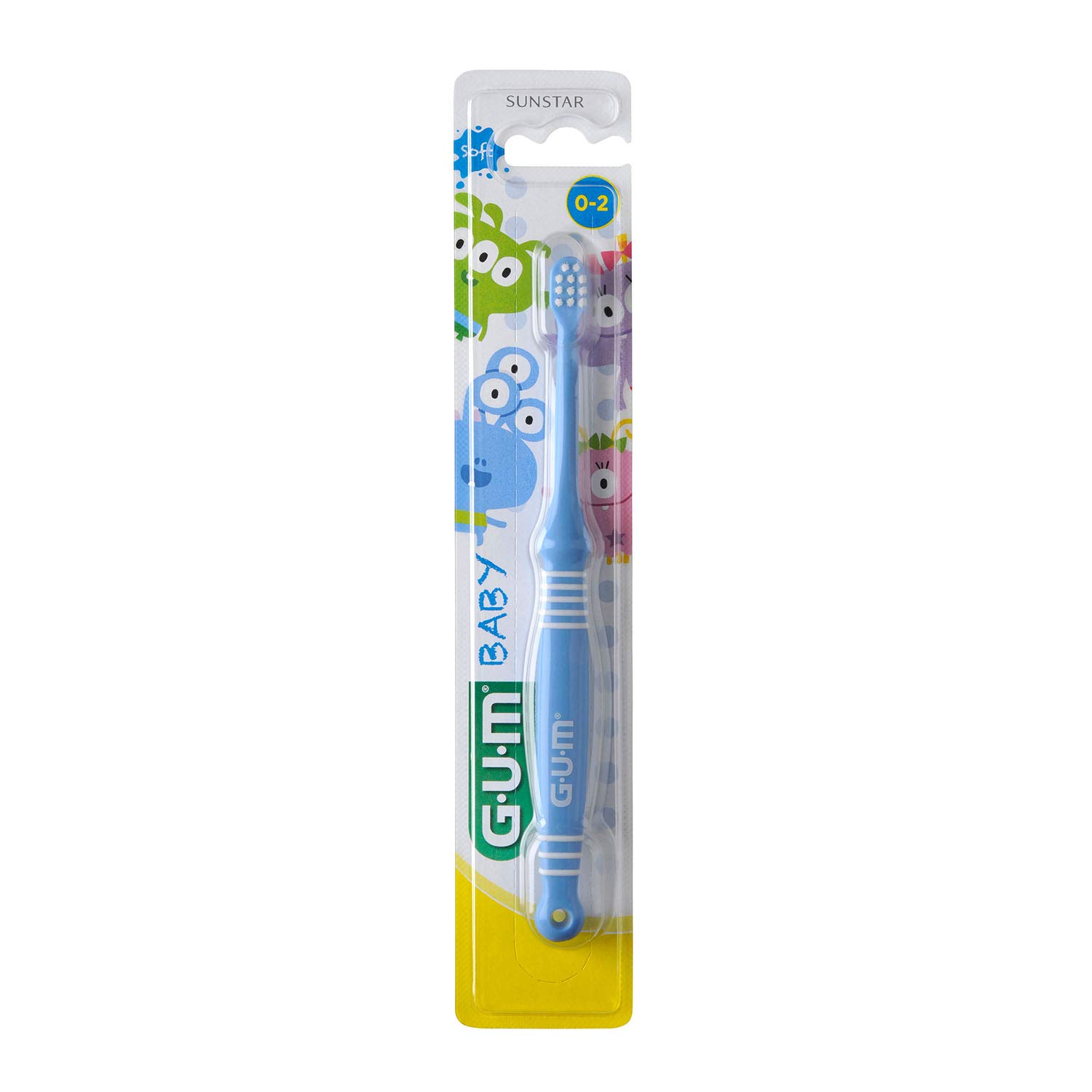 GUM Baby brosse à dents pour enfants Monster, Paquet de 12 (12 x 1)