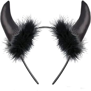 Hatstar Devil Horns Devil Ears Headband Red Black Hair Accessories for Men and Women Headpiece for Halloween Costume Decoration Accessory for Carnival Parties