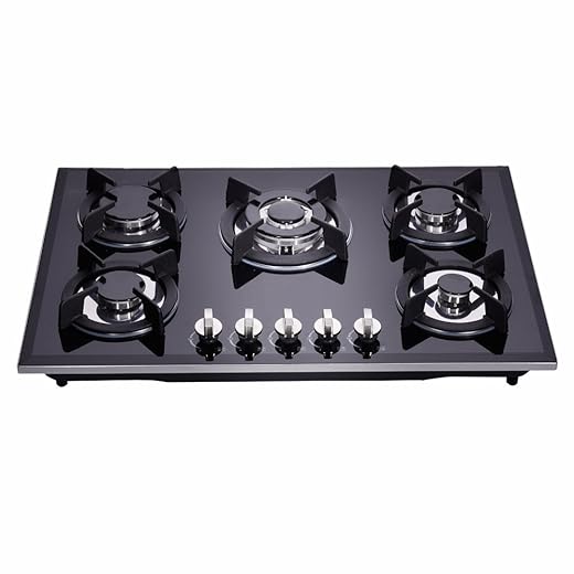 30 inch Gas Cooktops Dual Fuel Sealed 5 Burners Drop-In Tempered Glass Gas Hob DK157-A01S Gas Cooktop