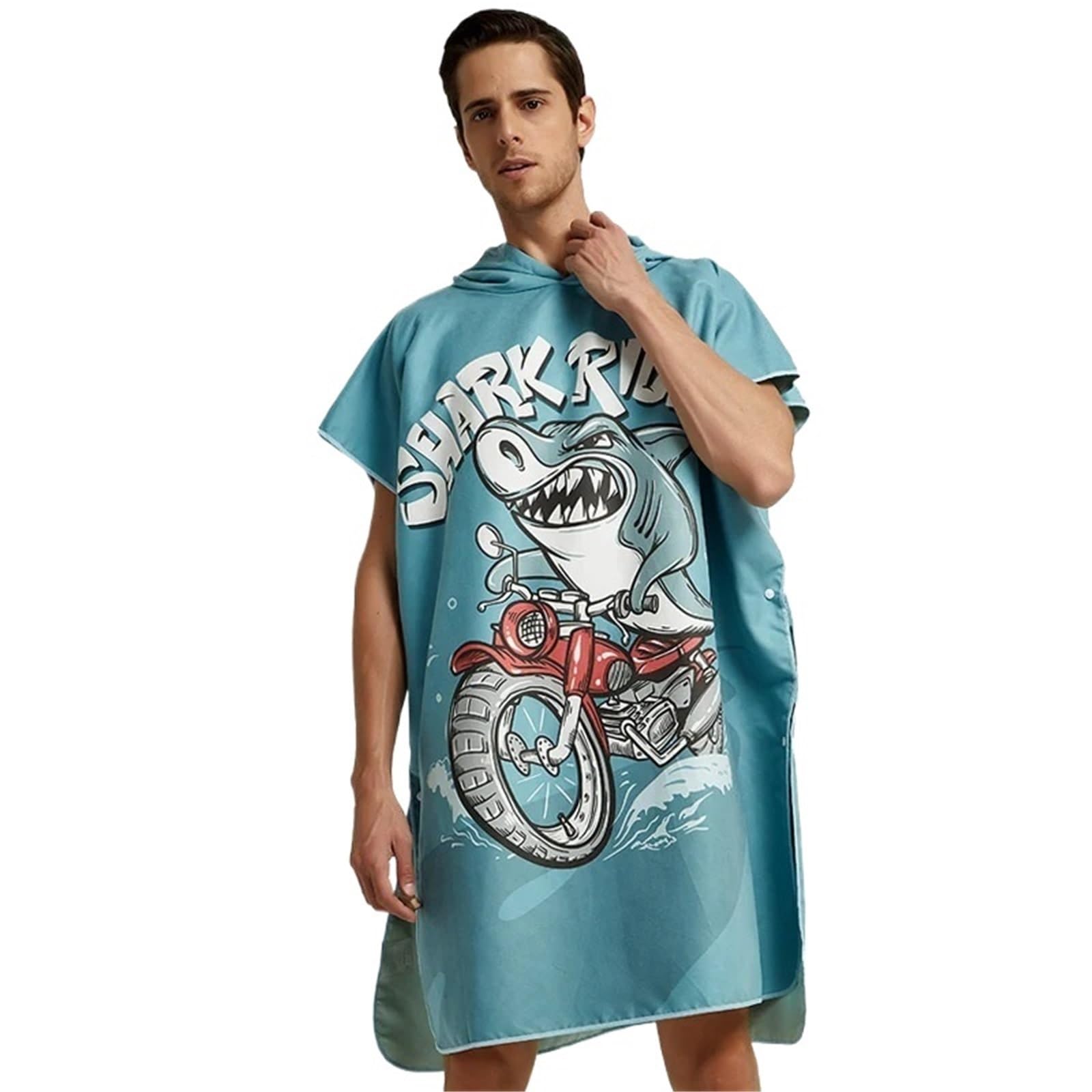 Poncho Toalla Surf Playa Traje de Neopreno Cambiante, Deportes Acuáticos, Adultos Hombres Mujeres(Blue 5)