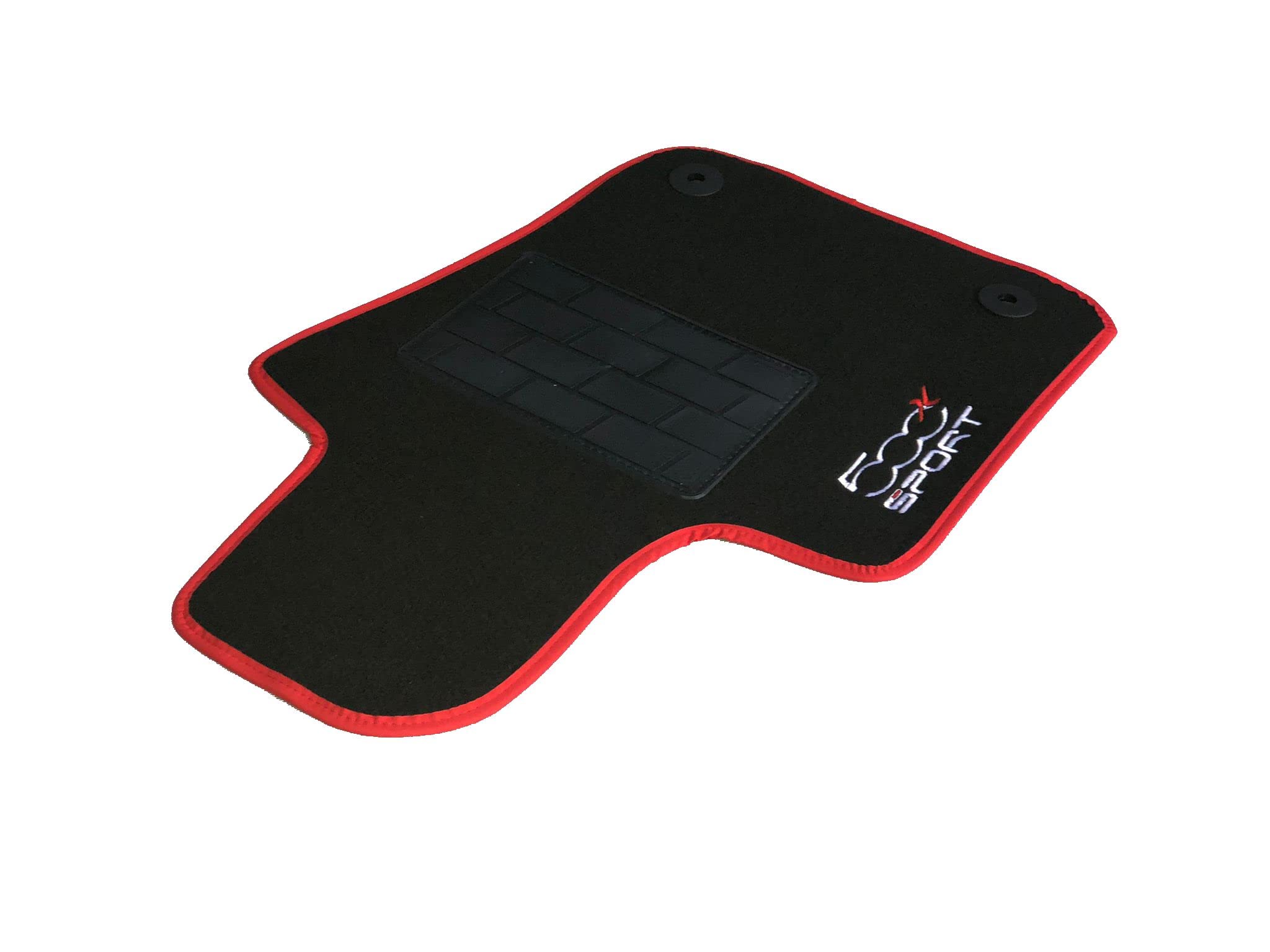 Carmats compatibile tappetini 500x sport in moquette bordatura rossa 4 fermi di fissaggio battitacco in gomma