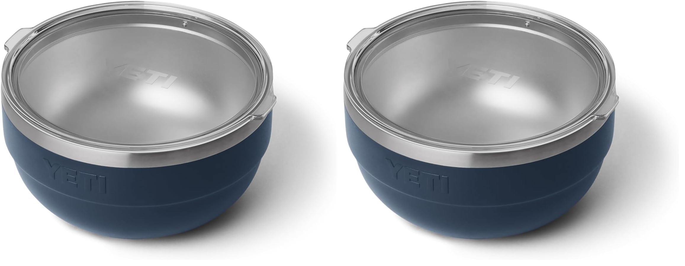 YETI Rambler Bowl, Vacuum Insulated, Stackable and Nestable Stainless Steel Bowl with Lid, 2 Quart, Navy (Pack of 2)